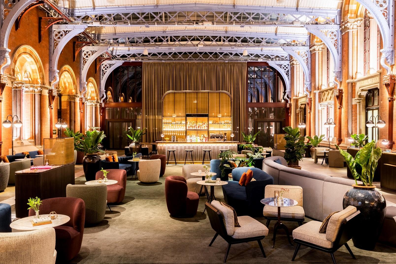 St Pancras London, England — St Pancras London - The Hansom - Lobby, Bar, Afternoon Tea