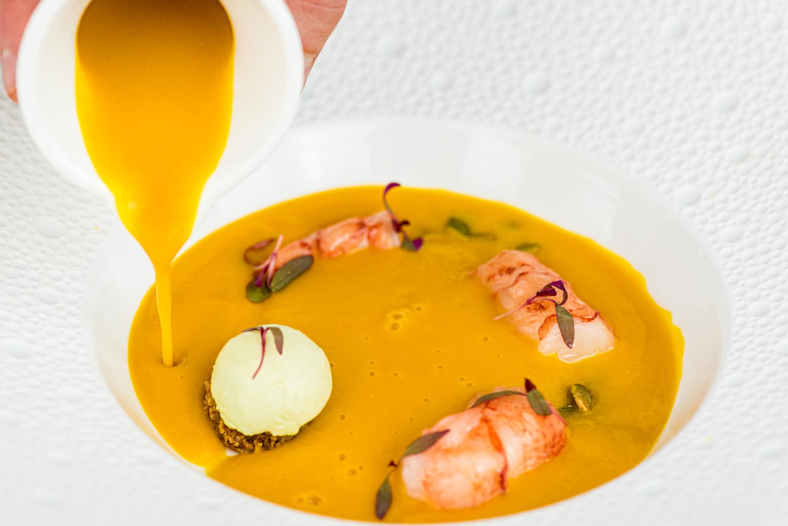The Ritz-Carlton, Half Moon Bay, United States — The Ritz-Carlton, Half Moon Bay - Lobster Pumpkin Soup at Navio