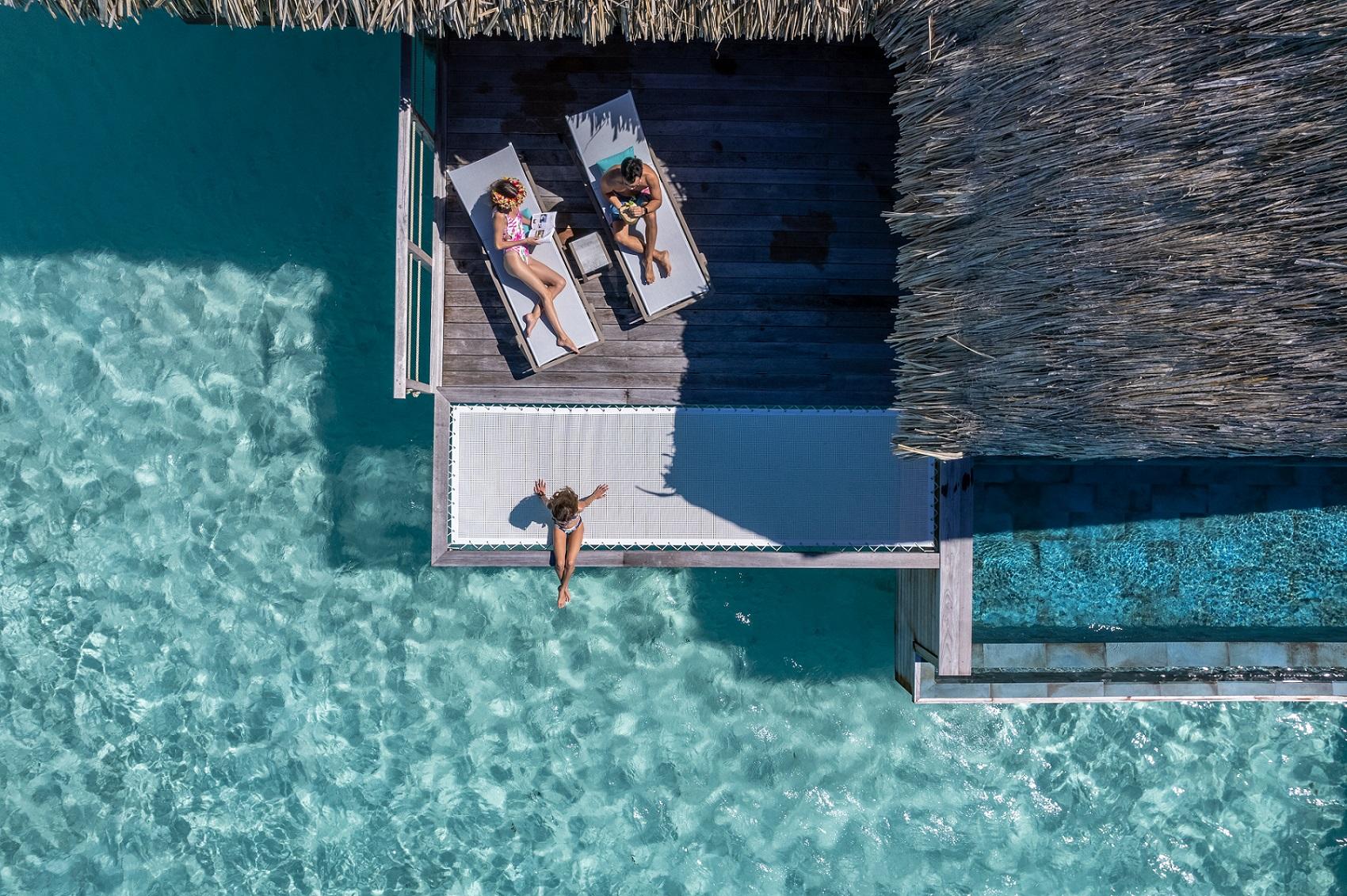 End of Pontoon Overwater Suite with pool