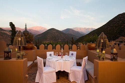 Kasbah Tamadot - Sir Richard Branson's Moroccan Retreat, Morocco — Kasbah Tamadot - Sir Richard Branson's Moroccan Retreat - Kasbah Tamadot Room Terrace Dinner